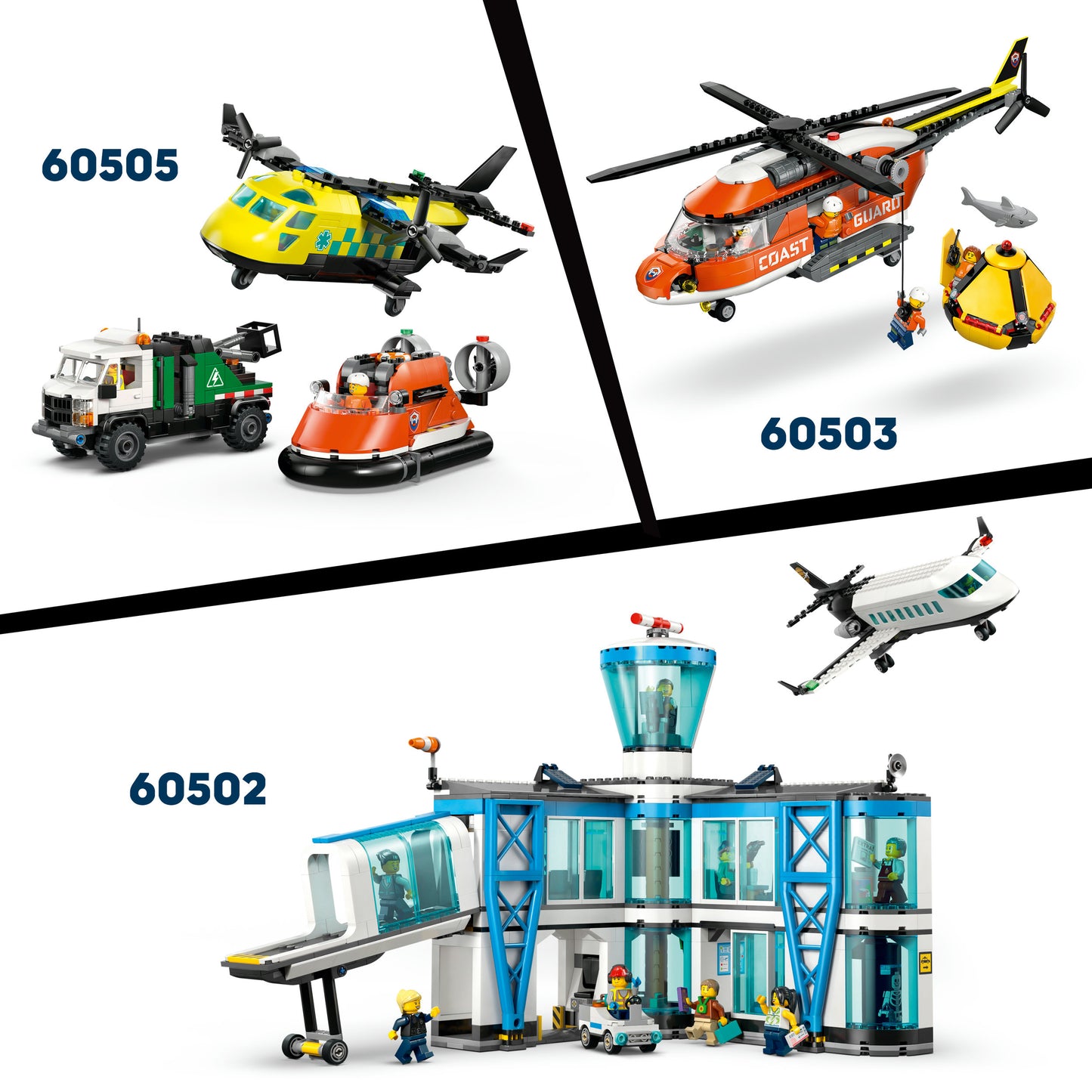 LEGO City Kustwacht Reddingsboot met Helikopter Speelgoed voor Kinderen vanaf 7 Jaar 60504