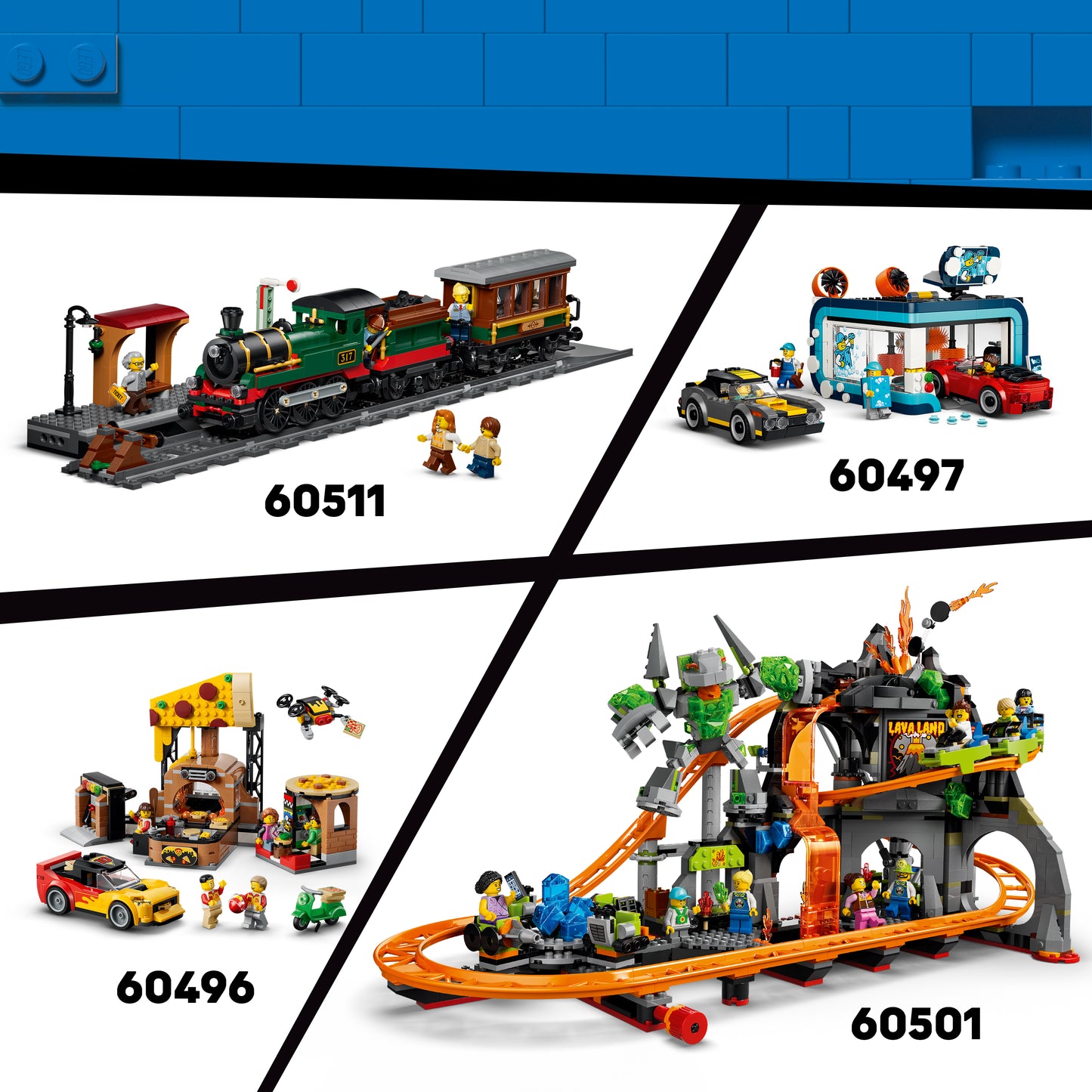 LEGO City Klassieke Strandtram - Bouwpakket voor Kinderen met Spoor, Straatdecor, 5 Minifiguren en 5 Speelgoed Dieren Figuren - Cadeau Voor Jongens en Meisjes Vanaf 7 Jaar - 60506