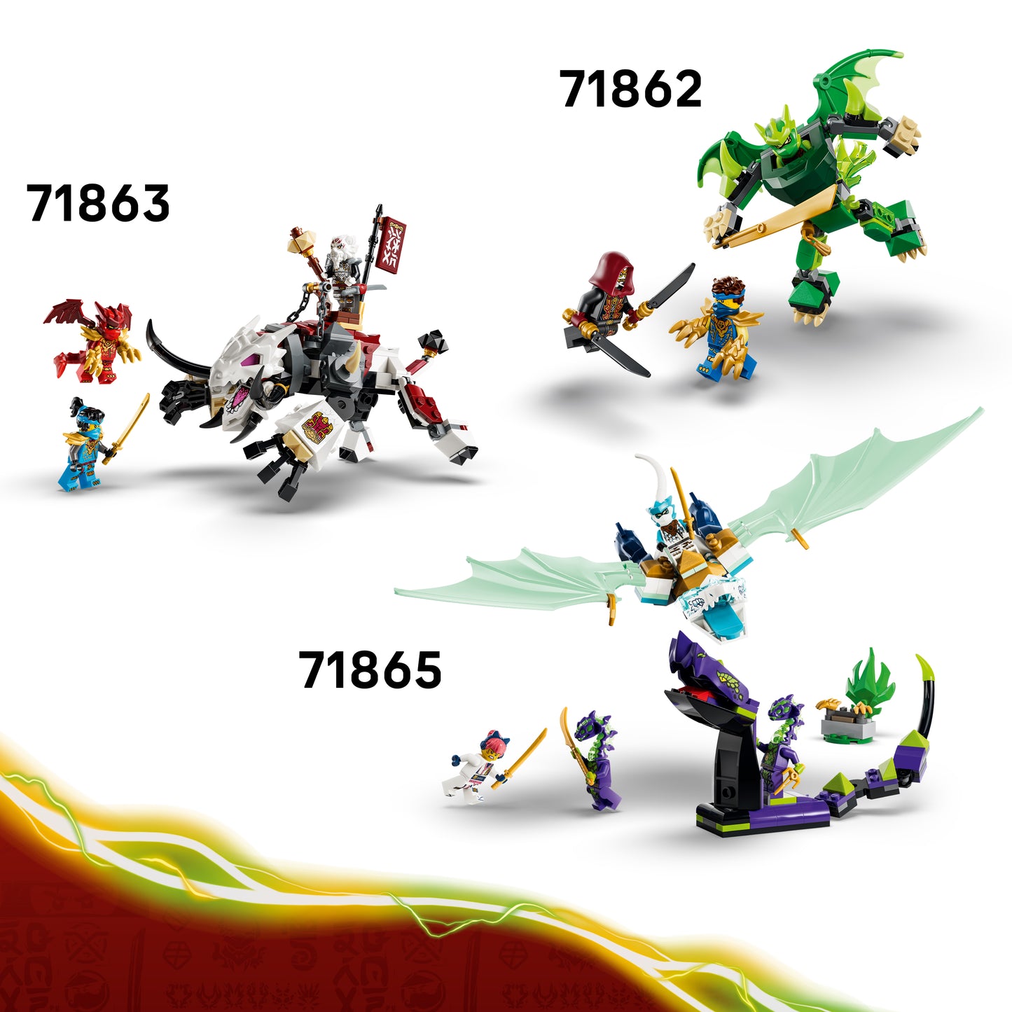 LEGO NINJAGO Kai en Cole's Combivoertuigen - Bouwpakket voor Kinderen met 2 Transformerende Voertuigen en 3 Minifiguren - Cadeau voor Jongens en Meisjes Vanaf 7 Jaar - 71864