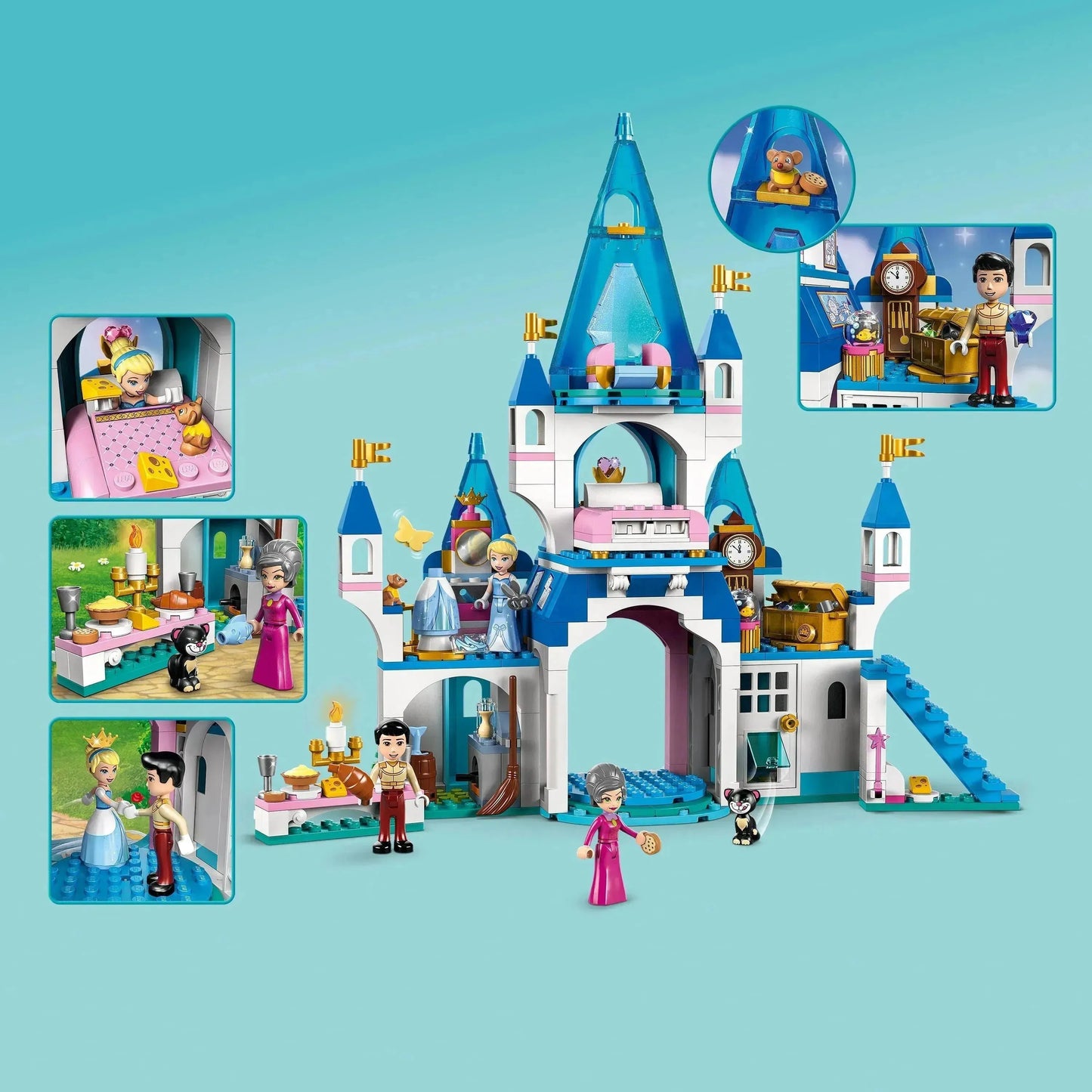 LEGO Das Disney-Schloss von Aschenputtel und der hübsche Prinz 43206 Disney