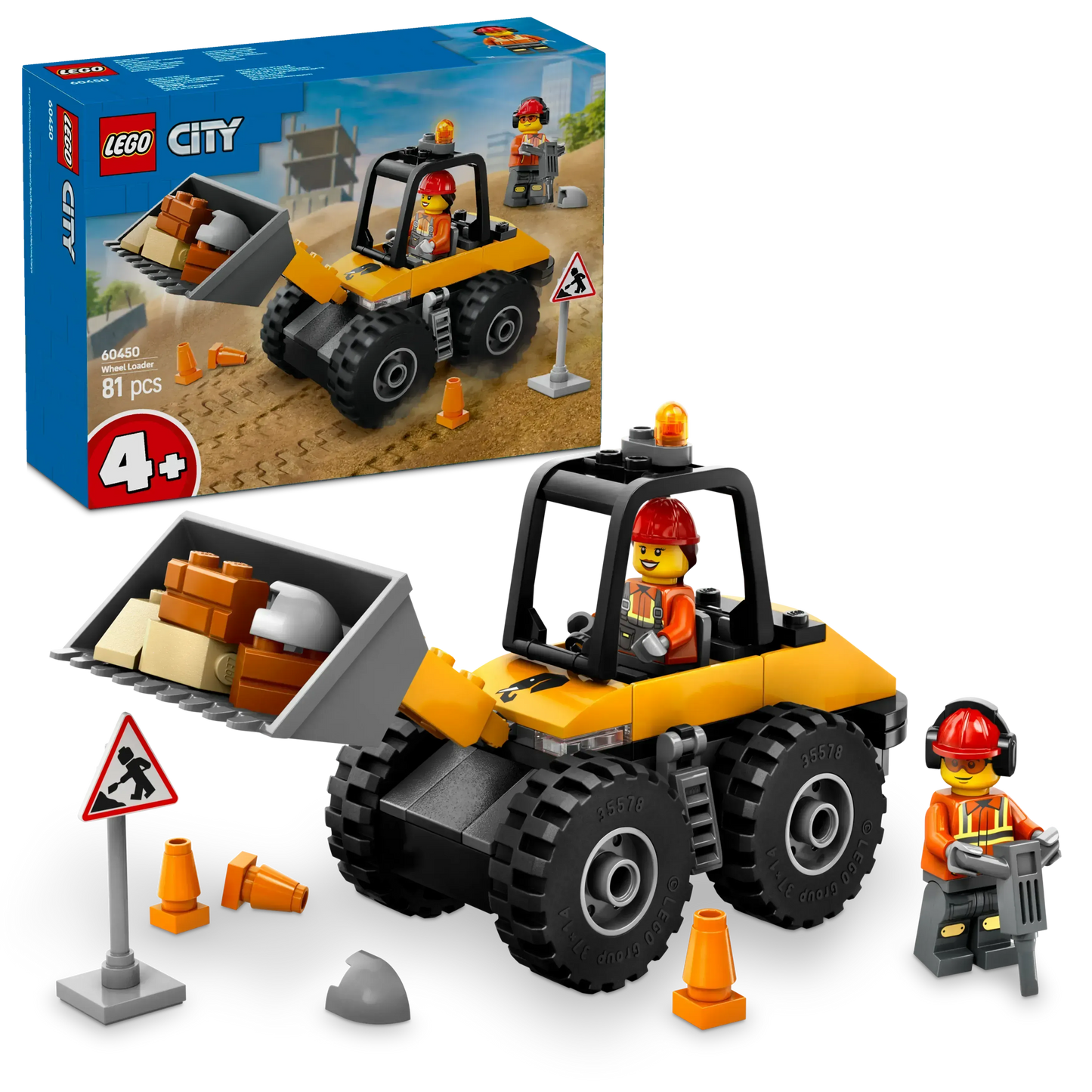 LEGO Yellow Wheel Loader Excavator 60450 City (Pre-Order: January 2025)