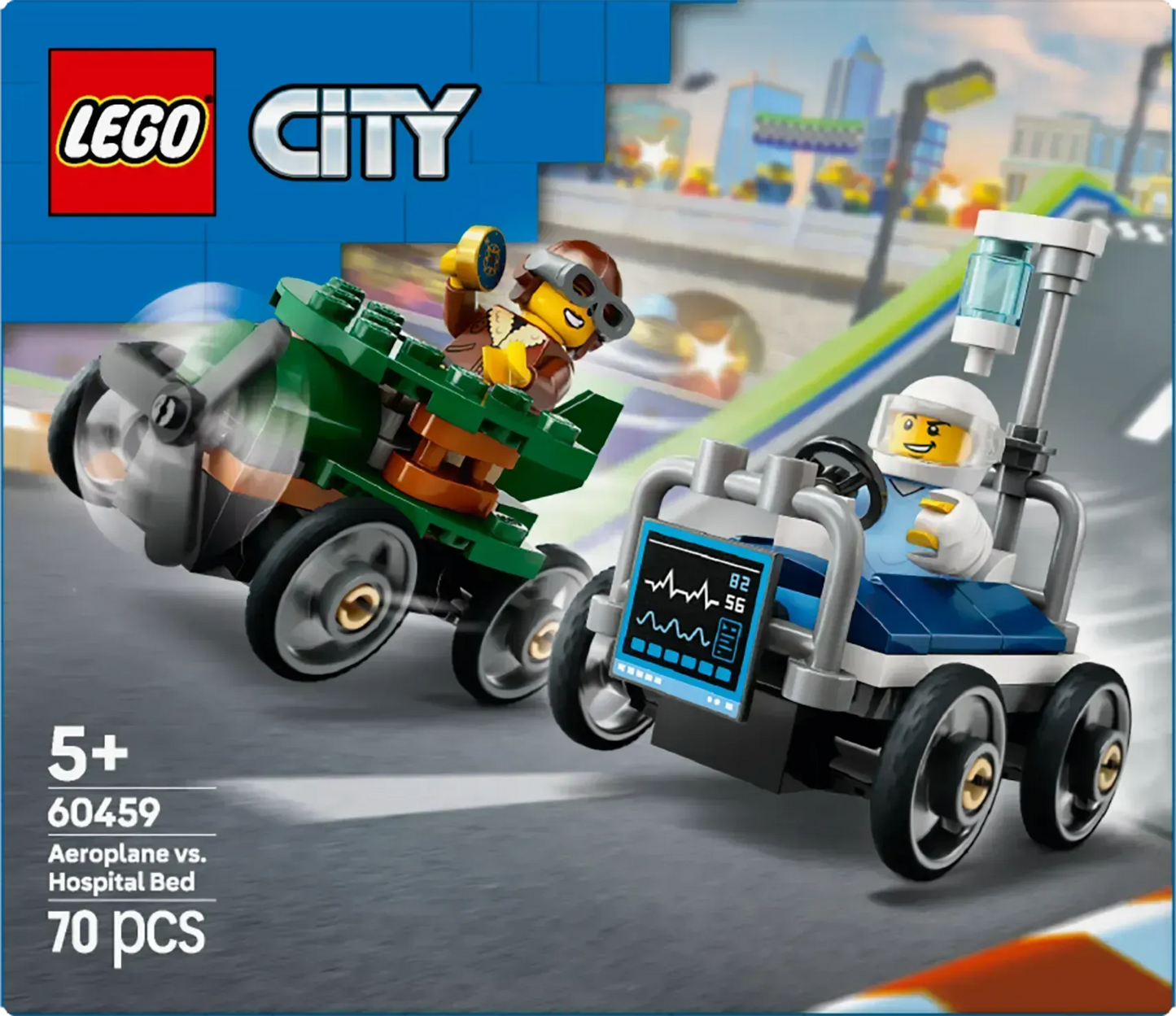 LEGO Race Car Pack: Airplane vs Hospital Bed 60459 City (Pre-Order: January 2025)