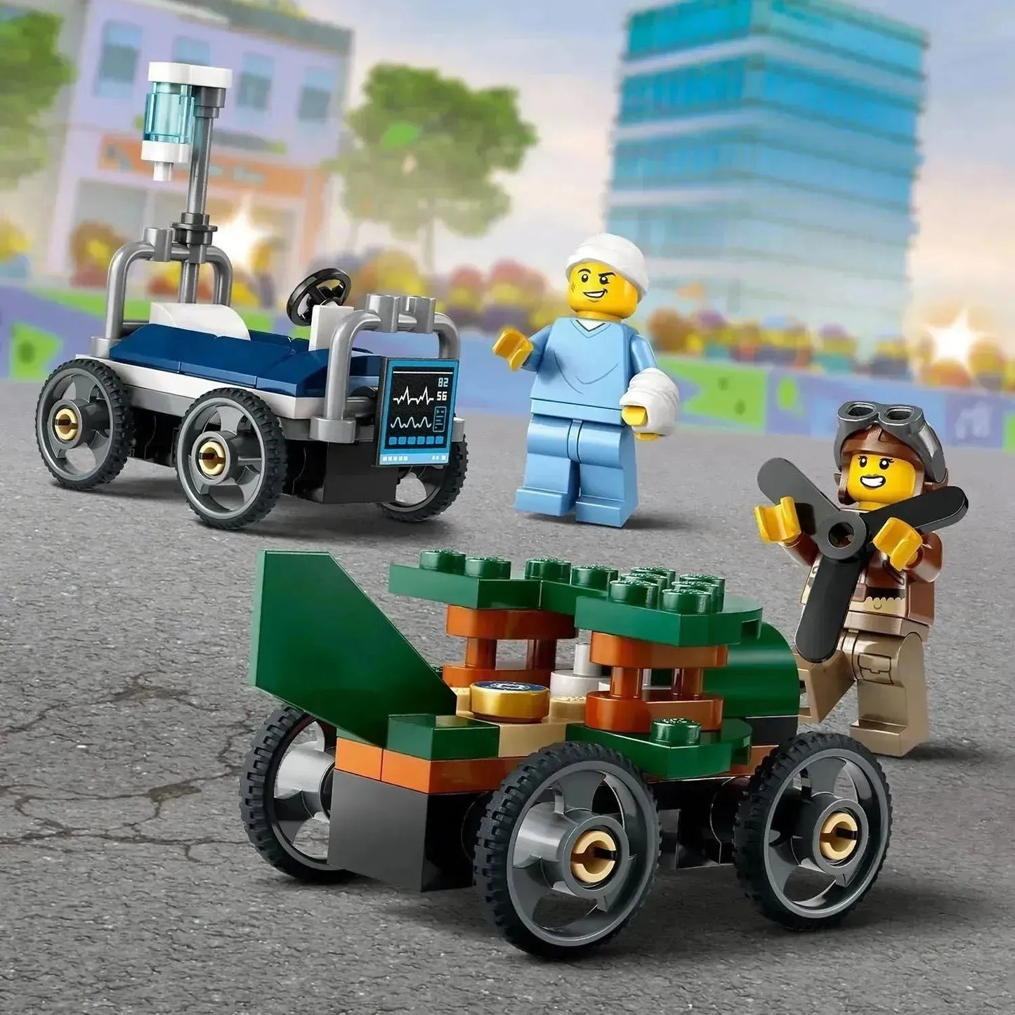 LEGO Race Car Pack: Airplane vs Hospital Bed 60459 City (Pre-Order: January 2025)