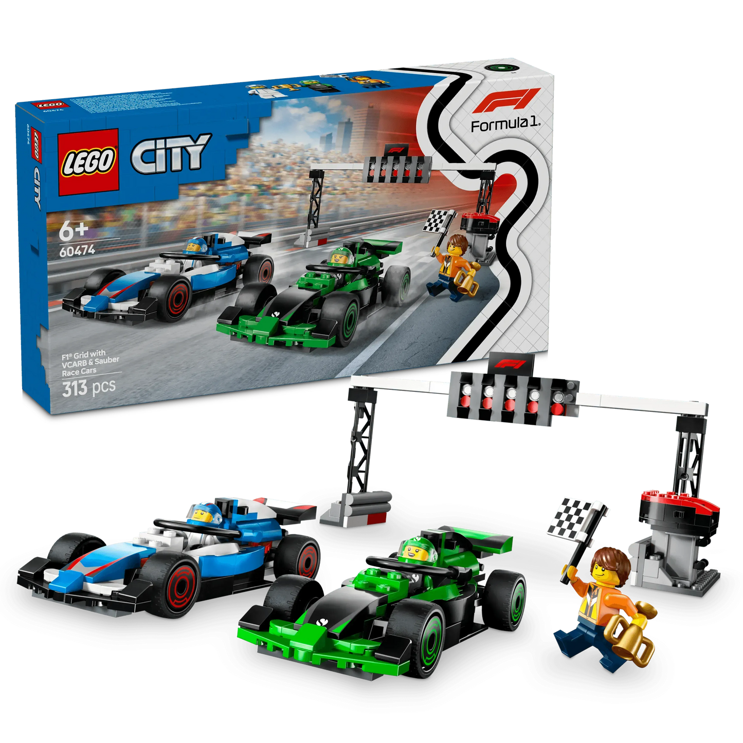 LEGO F1 Starting Line with VCARB & Sauber Formula 1 Cars 60474 City