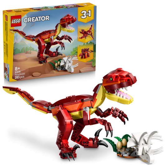 LEGO® Creator 3in1 Woeste Dinosaurus - Bouw Om tot Velociraptor, Stegosaurus of Pterosaurus - 31379