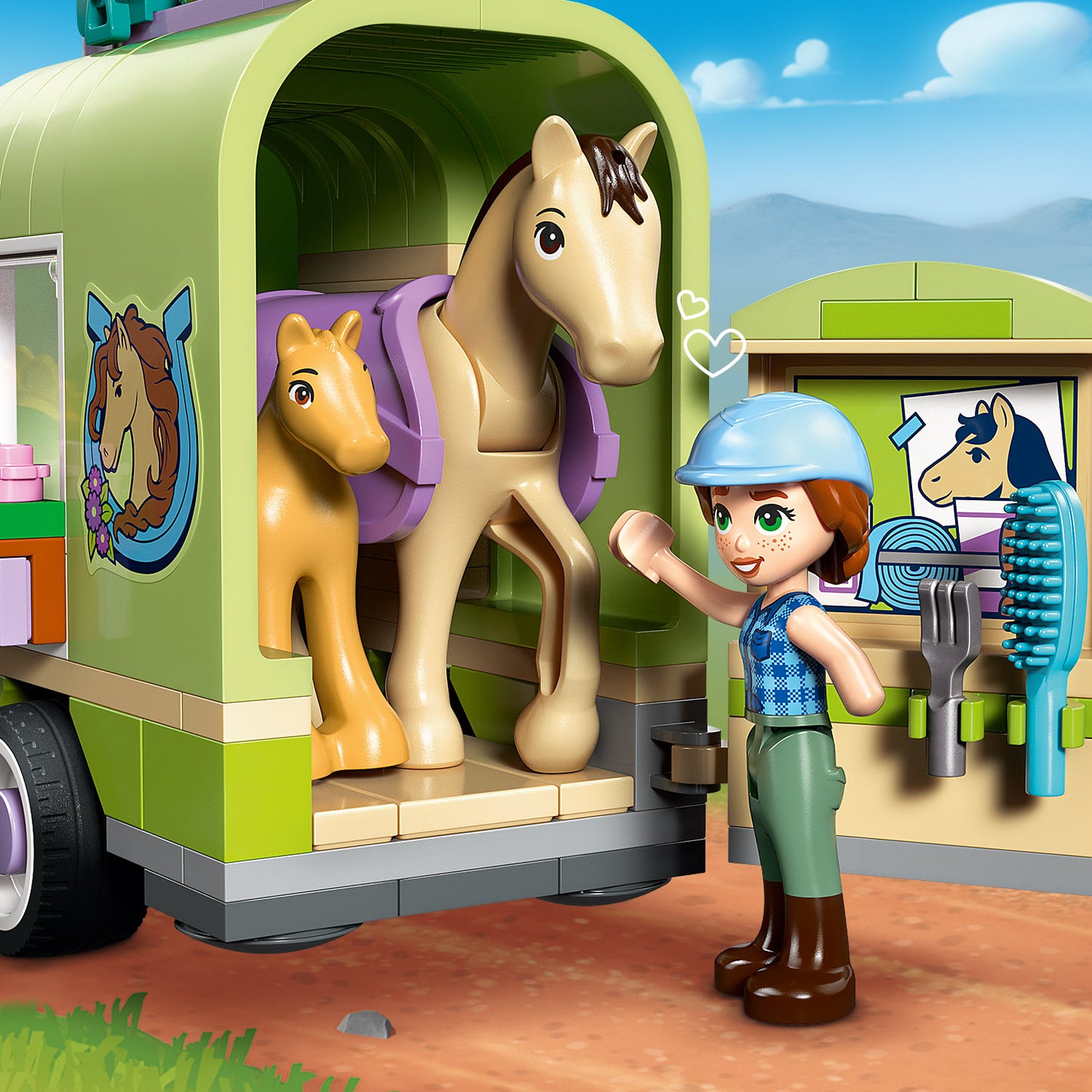 LEGO Friends Trailer met Paard en Veulen Bouwpakket met Speelgoed voor Kinderen en Poppetjes 42695