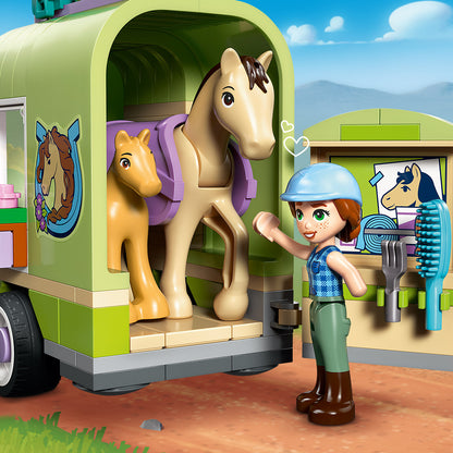 LEGO Friends Trailer met Paard en Veulen Bouwpakket met Speelgoed voor Kinderen en Poppetjes 42695