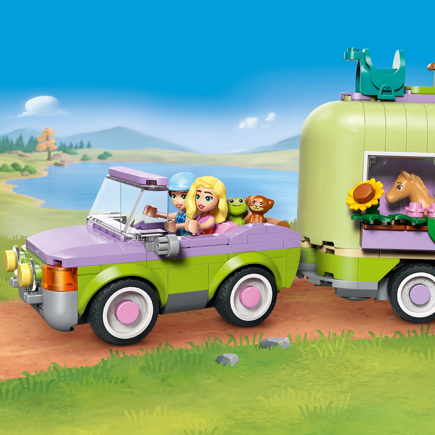 LEGO Friends Trailer met Paard en Veulen Bouwpakket met Speelgoed voor Kinderen en Poppetjes 42695