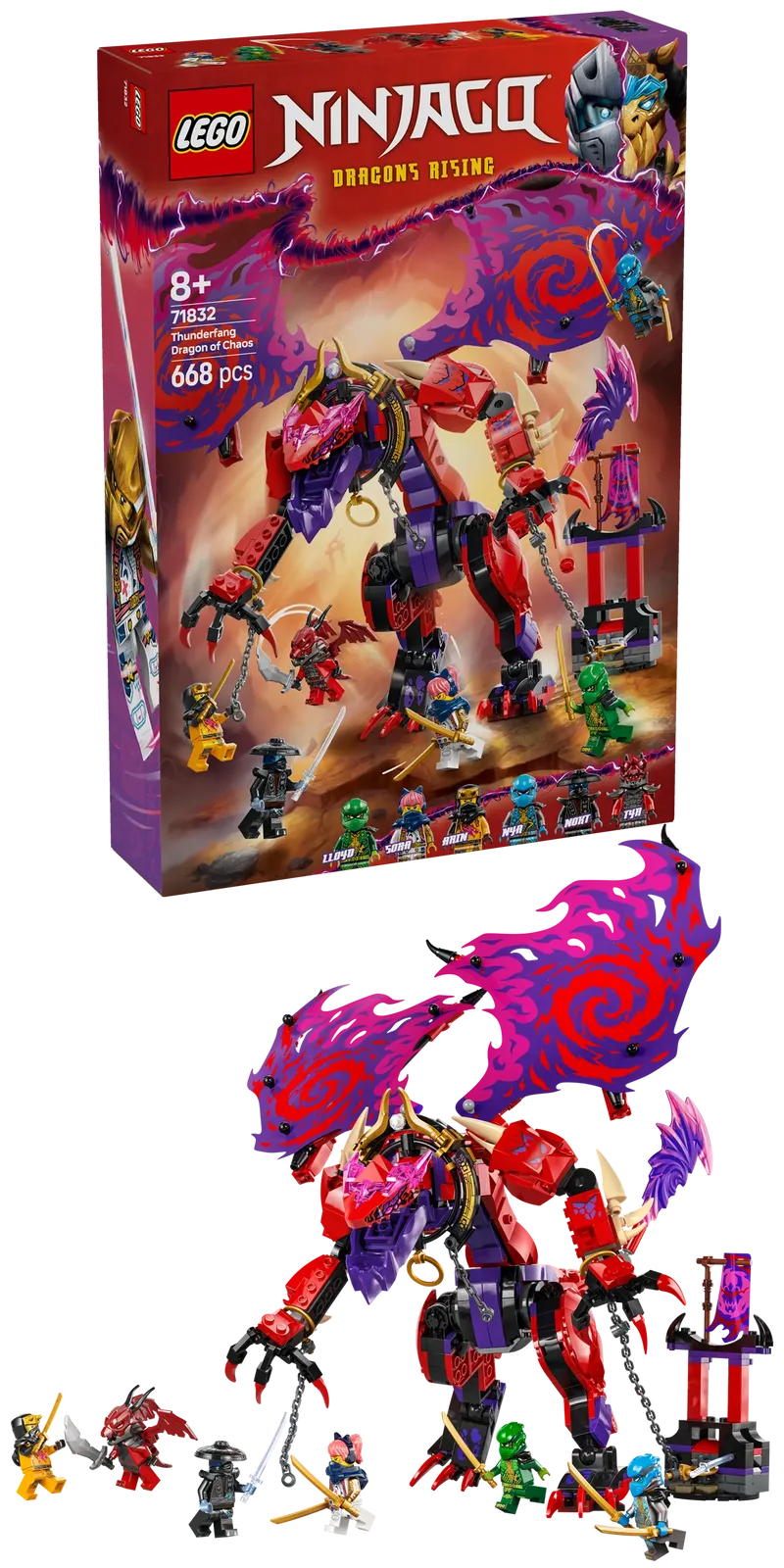LEGO Lightning Tooth Chaos Dragon 71832 Ninjago (Pre-Order: March 2025)