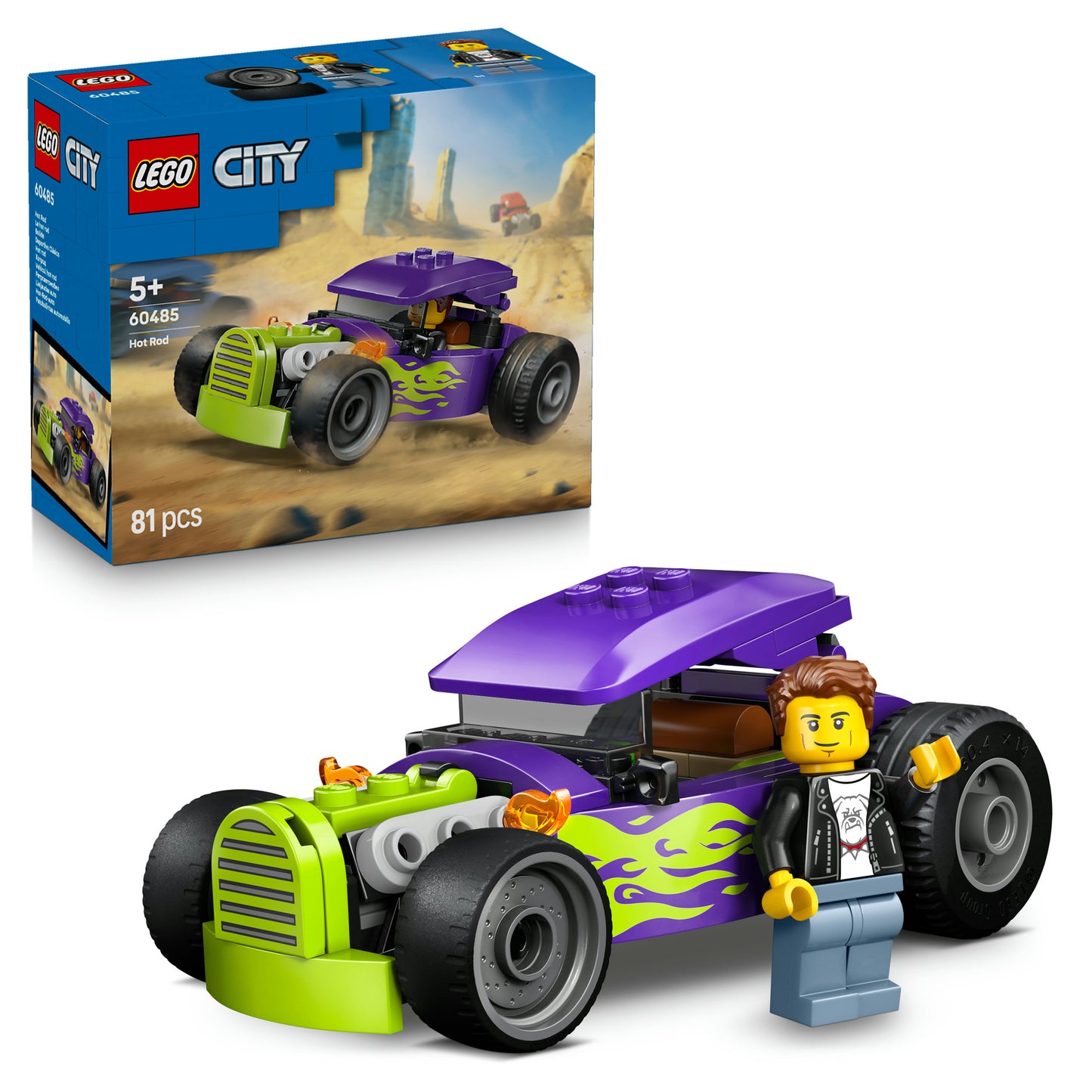 LEGO City Hot Rod Raceauto Auto Bouwpakket met Speelgoed voor Kinderen 60485