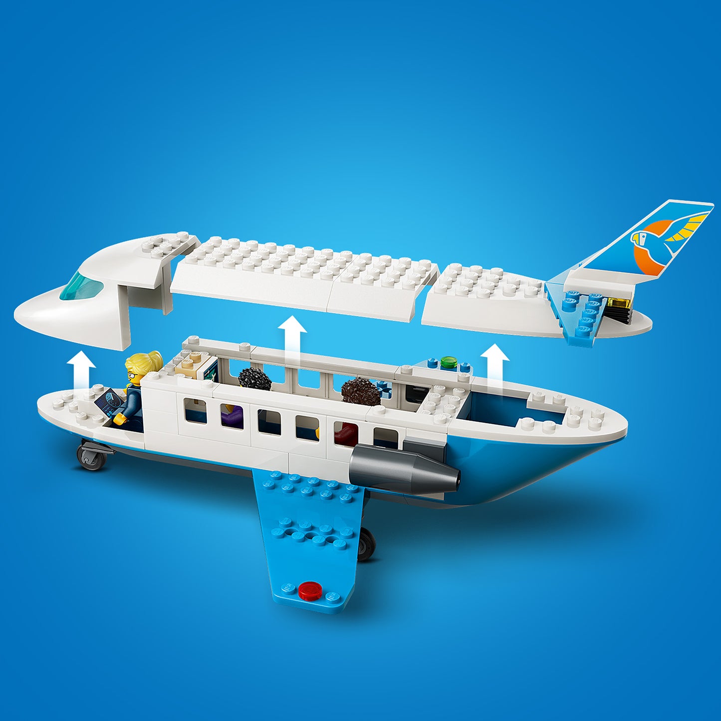 LEGO City Passagiersstoestel - Bouwpakket voor Kinderen met Speelgoed Vliegtuig Model, 4 Minifiguren en Reisaccessoires - Educatieve Set - Cadeau voor Jongens en Meisjes Vanaf 4 Jaar - 60492