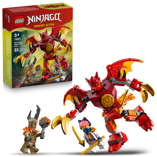 LEGO® NINJAGO® Kai's Drakenmecha Strijdpakket - Mechaspeelgoed - Speelset met 3 Minifiguren - 71851