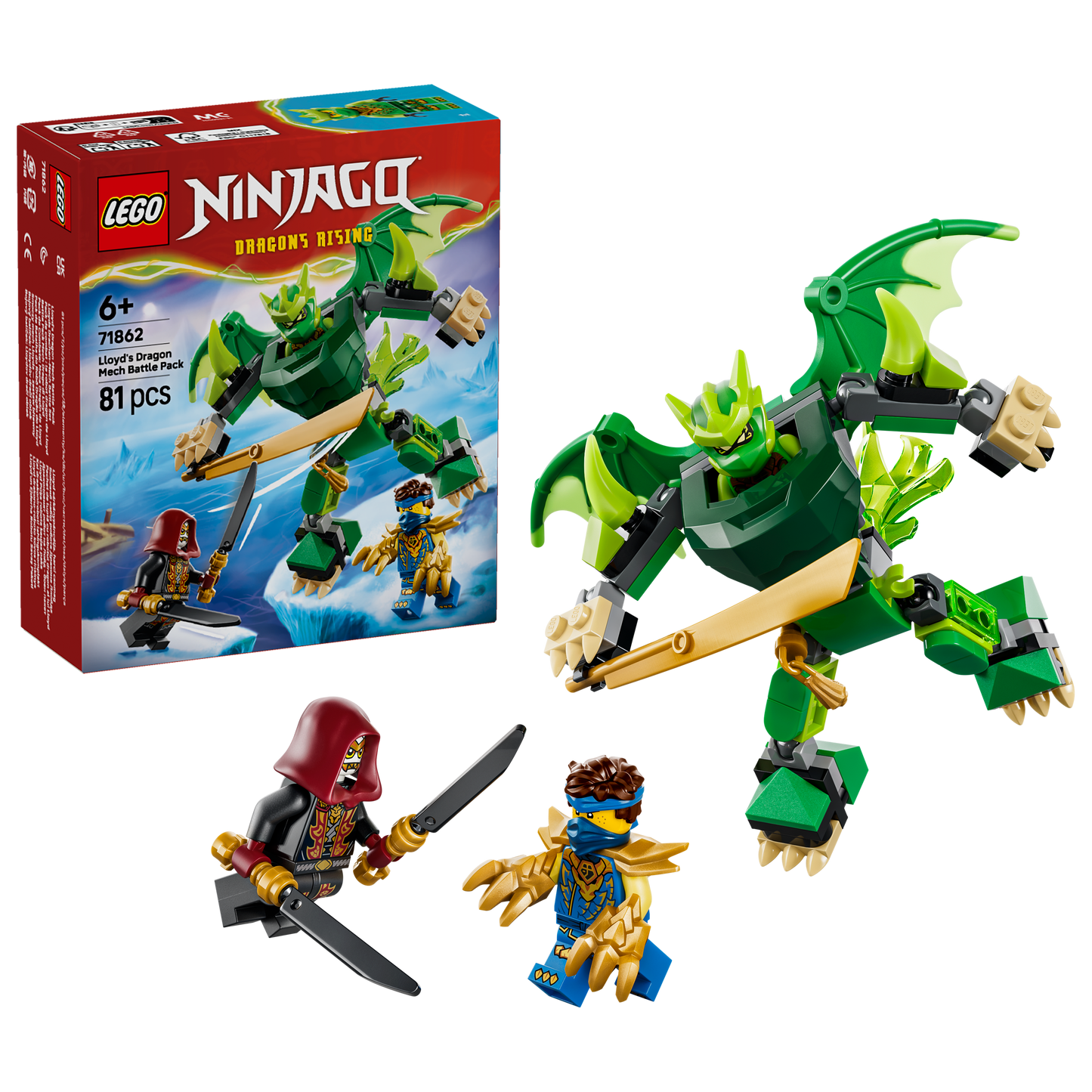 LEGO NINJAGO Lloyds Drakenmecha Strijdpakket Bouwpakket met Draken Speelgoed voor Kinderen met Actiefiguur en 3 Minifiguren - Kinderkamer Decoratie - Cadeau voor Jongens en Meisjes Vanaf 6 Jaar 71862