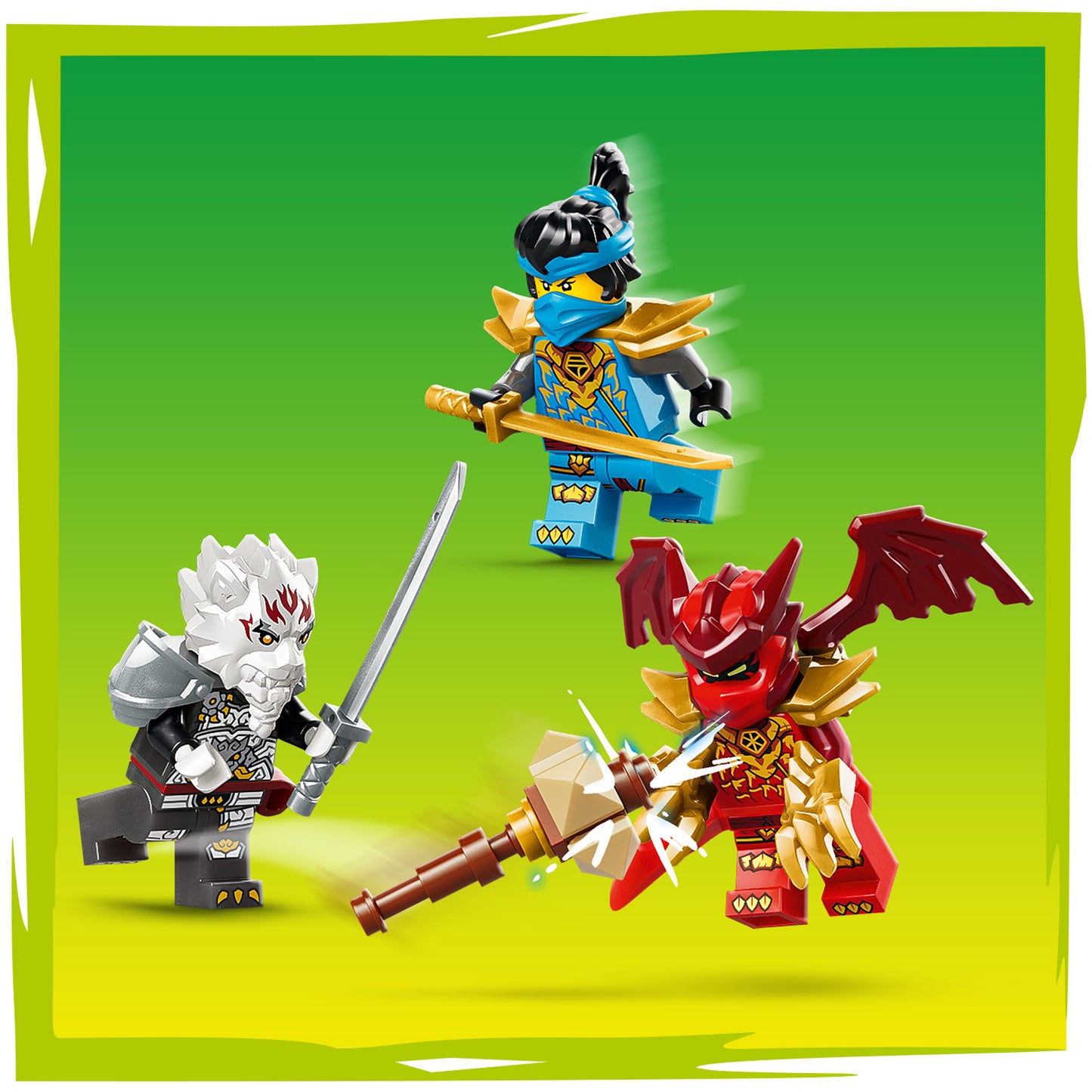 LEGO NINJAGO Zilvar en Grimtak het Drakenbeest - Bouwpakket voor Kinderen - Speelgoed Draak Actiefiguur met 3 Minifiguren - Cadeau voor Jongens en Meisjes Vanaf 7 Jaar - 71863
