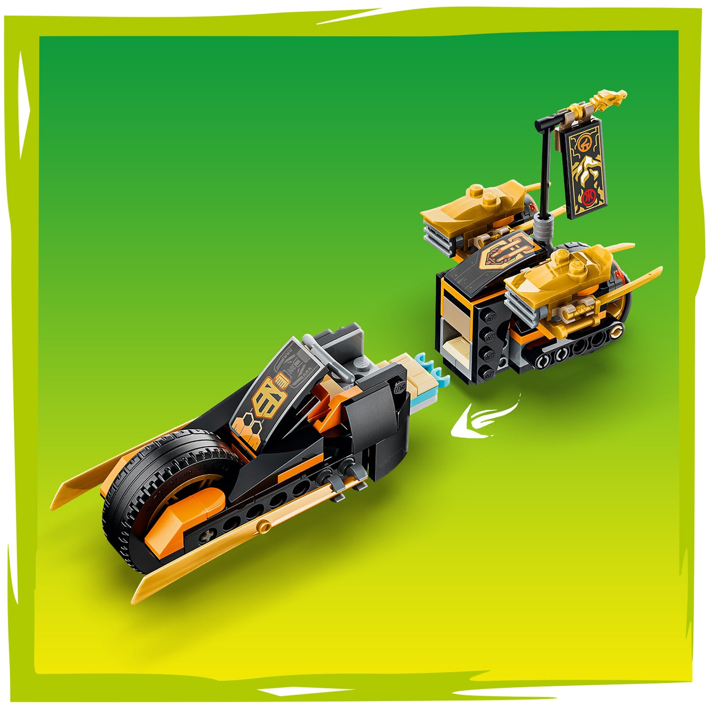 LEGO NINJAGO Kai en Cole's Combivoertuigen - Bouwpakket voor Kinderen met 2 Transformerende Voertuigen en 3 Minifiguren - Cadeau voor Jongens en Meisjes Vanaf 7 Jaar - 71864