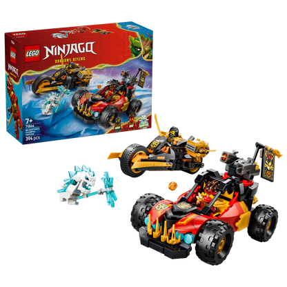 LEGO NINJAGO Kai en Cole's Combivoertuigen - Bouwpakket voor Kinderen met 2 Transformerende Voertuigen en 3 Minifiguren - Cadeau voor Jongens en Meisjes Vanaf 7 Jaar - 71864