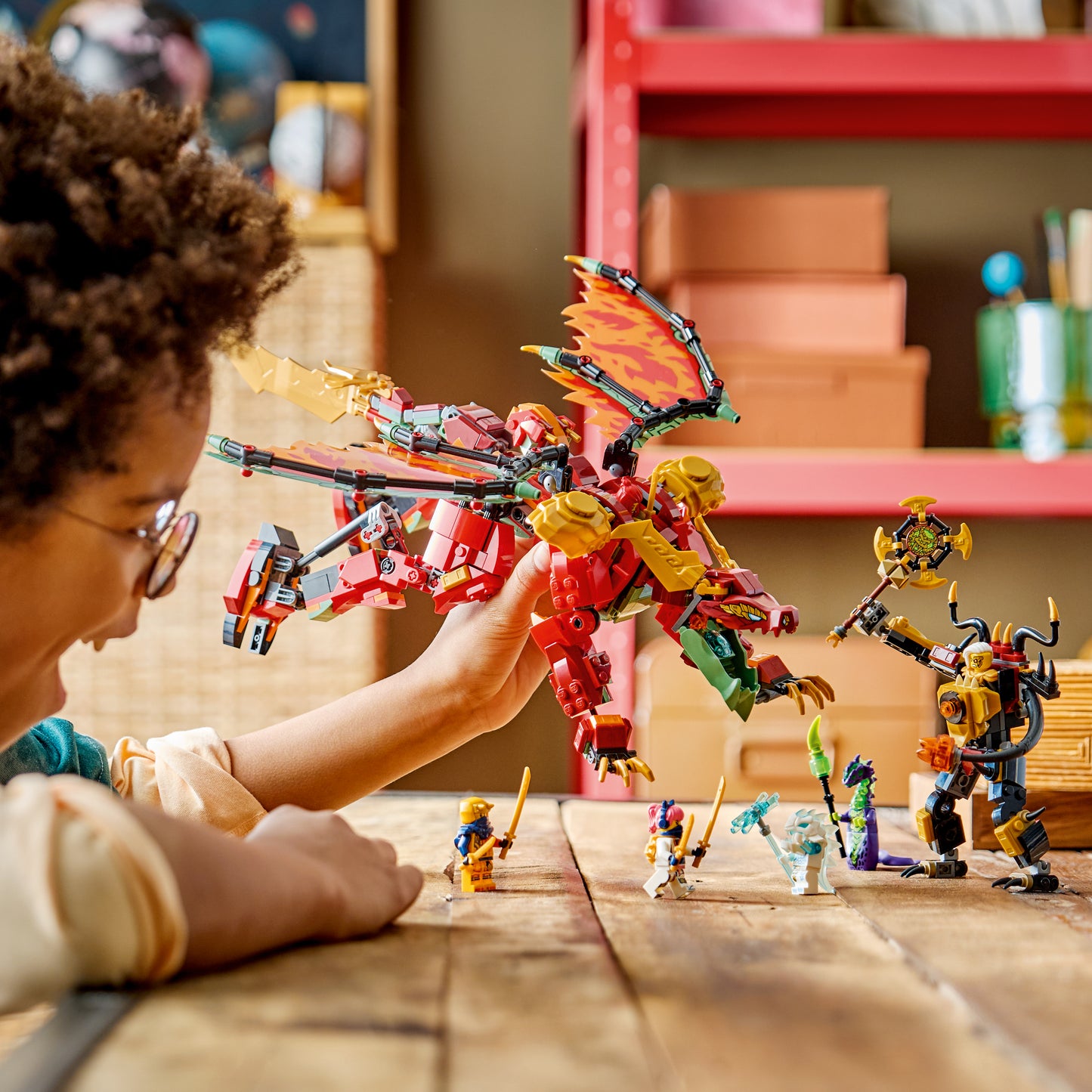 LEGO NINJAGO Wyldfyre's Transformerende Drakenmecha Speelgoed voor Kinderen Vanaf 9 Jaar - Bouwpakket met 6 Minifiguren, incl. Keizerin Beatrix en Zuurmonster - Cadeau voor Jongens en Meisjes 71868