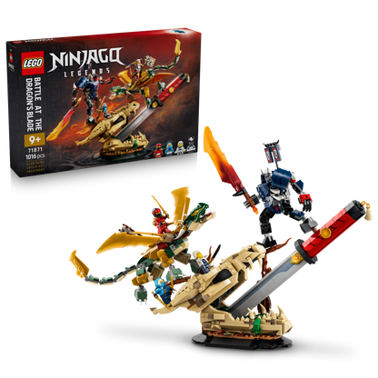 LEGO NINJAGO Strijd bij het Drakenzwaard Bouwpakket voor Kinderen Vanaf 9 Jaar met Actiefiguren met 3 Verschillende Poses - Kinderkamer Decoratie - Cadeau voor Jongens en Meisjes - 71871