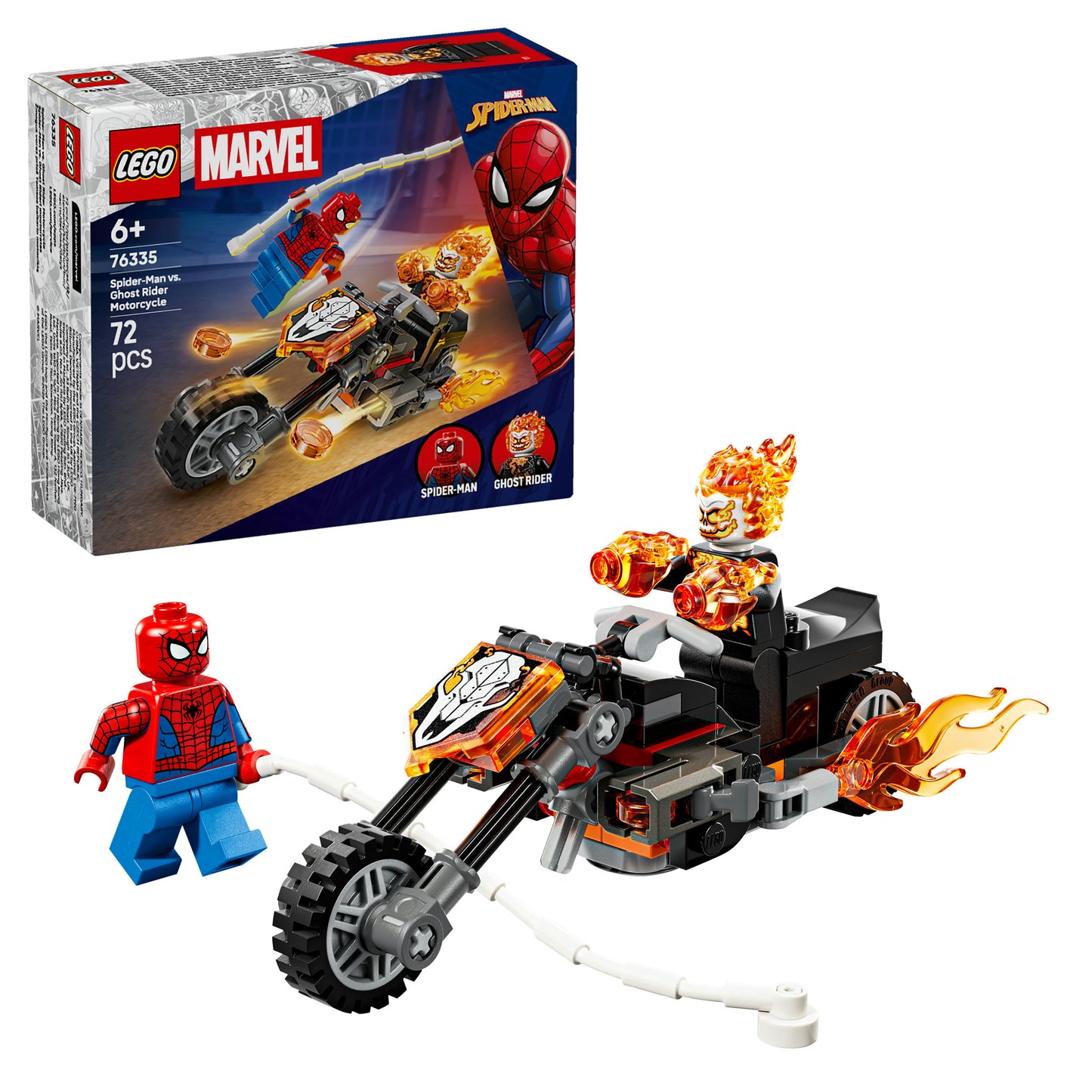 LEGO Marvel Spider-Man vs. Ghost Rider Motor Speelgoed voor Kinderen 76335