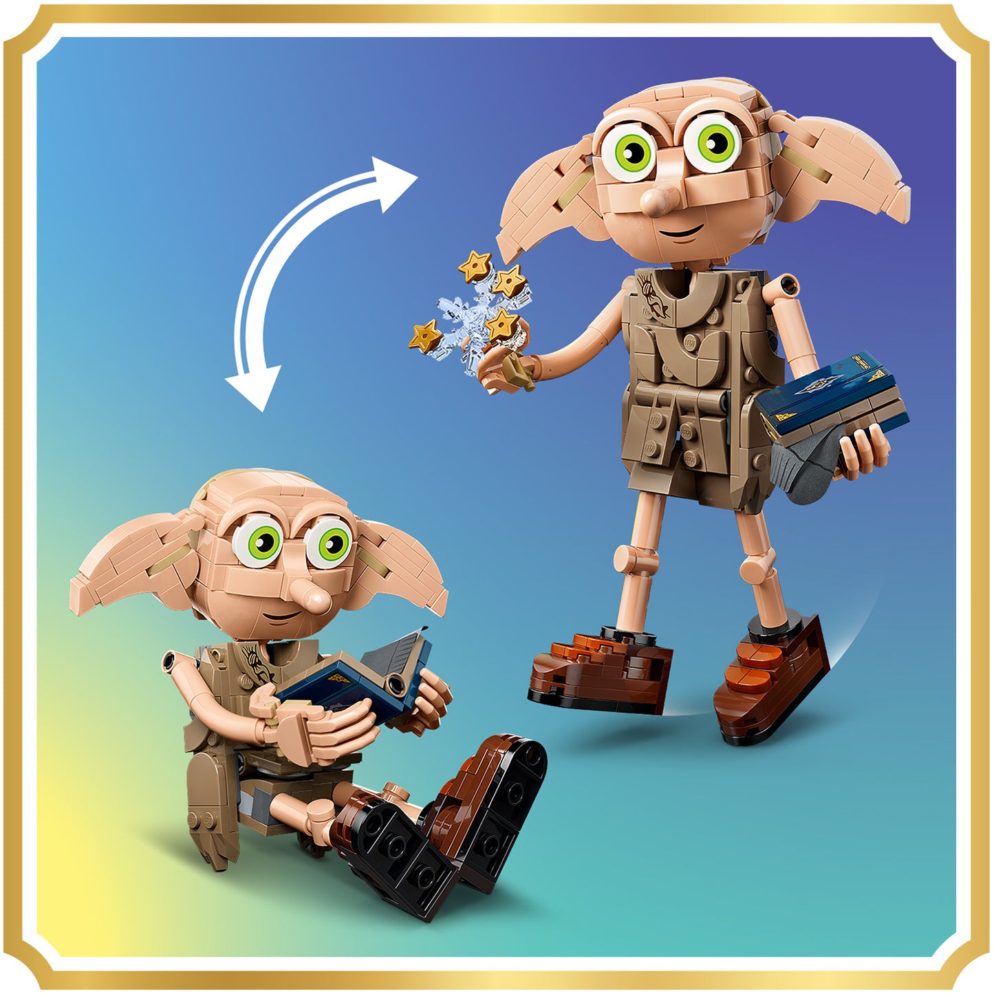 LEGO Harry Potter 2in1 Dobby de Vrije Elf Speelgoed - Bouwpakket voor Kinderen - Verandert in Knijster Figuur - Kinderkamer Decoratie - Cadeau voor Meisjes, Jongens en Fans Vanaf 8 Jaar - 76469