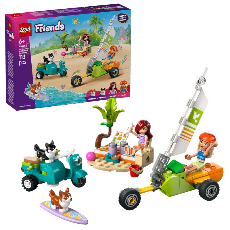 LEGO Surf &amp; Scooter Fun with the Puppies 42641 Friends (Pre-Order: January 2025)