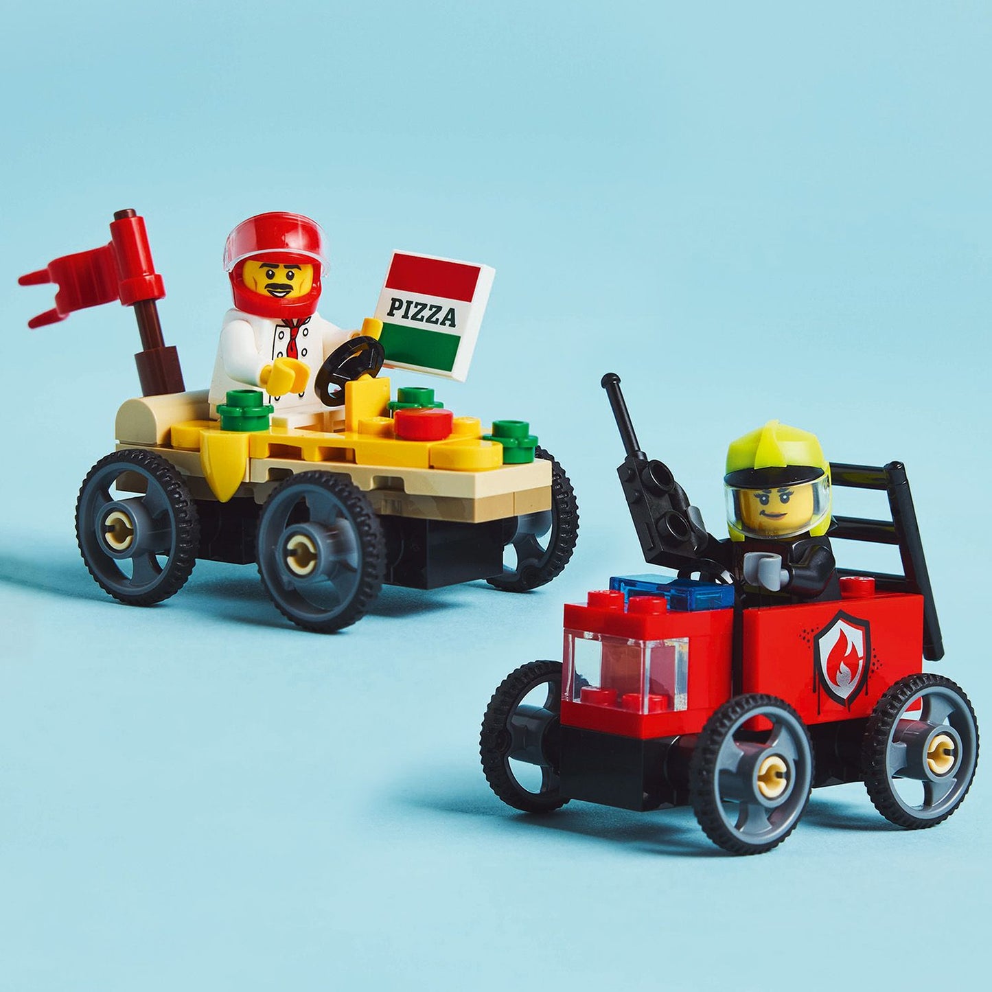 LEGO Race Car Package: Pizza Van vs Fire Truck 60458 City