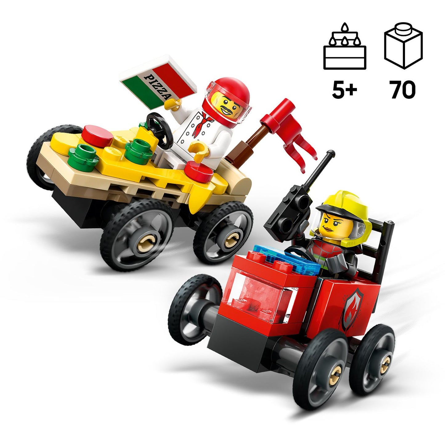 LEGO Race Car Package: Pizza Van vs Fire Truck 60458 City