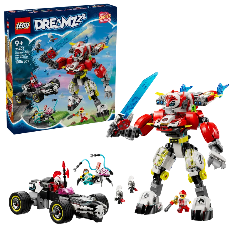 LEGO Coopers Tiger Mech &amp; Zero's HotRod 71497 Dreamzzz (Pre-Order: January 2025)